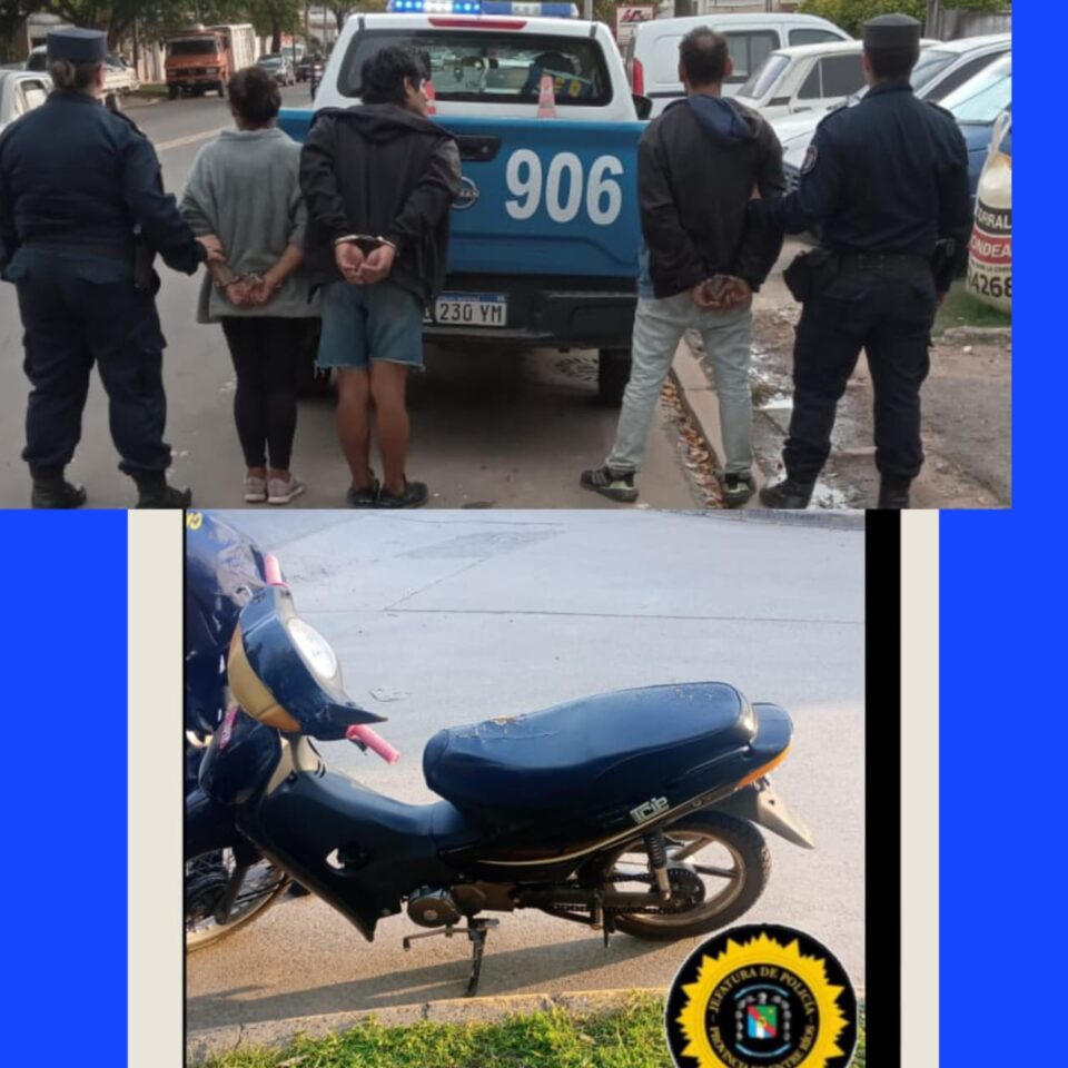 Detuvieron a autores del robo de una moto