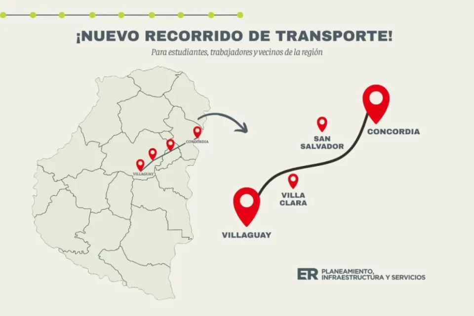 El servicio de transporte que conecta Concordia con Salvador se extenderá hasta Villaguay