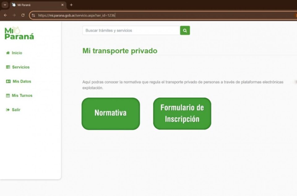 Paraná: habilitan registro de choferes de aplicaciones digitales para transporte de pasaje