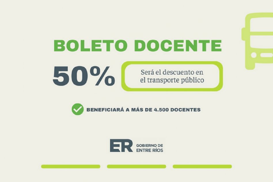 La provincia habilita el trámite del boleto docente con descuento del 50 por ciento en el transporte público