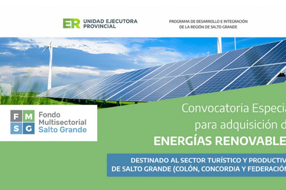 Se lanzó una convocatoria abierta para empresas que apuesten por las energías renovables