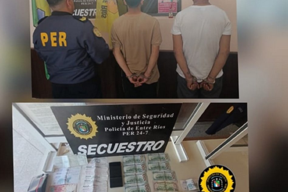 TENÍAN PEDIDO DE CAPTURA Secuestro de dólares y pesos en procedimiento para detener a dos hombres en Hasenkamp