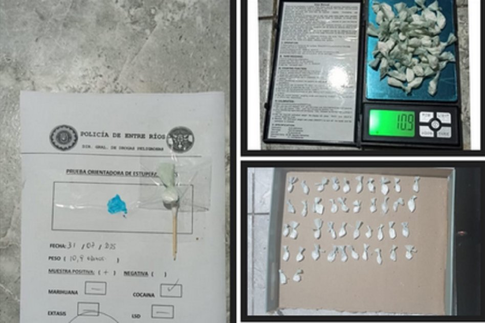Secuestro de cocaína en allanamiento en una vivienda