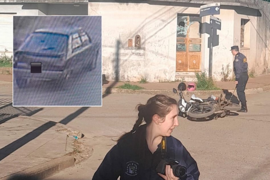 NOGOYÁ Conductora alcoholizada y sin licencia chocó a dos policías que iban en moto y se fugó