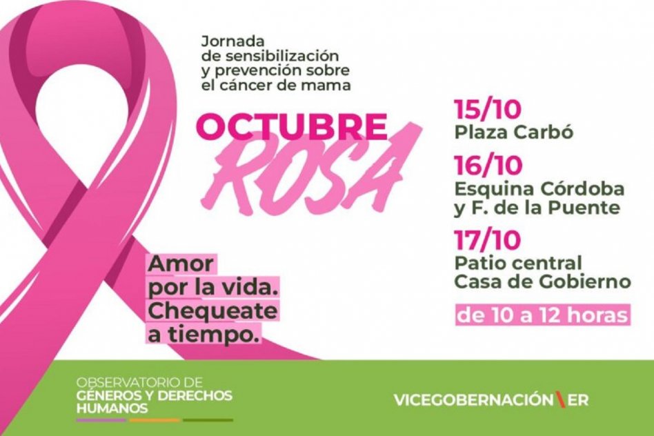 OCTUBRE ROSA La Vicegobernación realizará una jornada de sensibilización contra el cáncer de mama