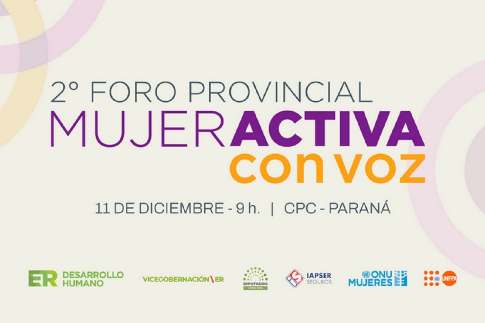 Entre Ríos realizará el 2° Foro Provincial Mujer Activa con Voz