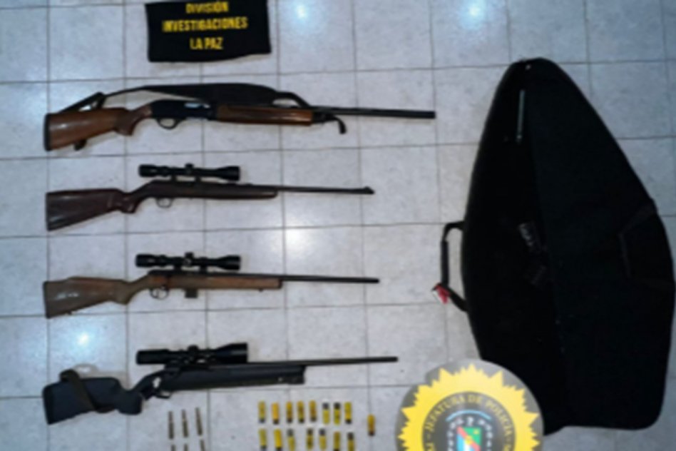DEPARTAMENTAL LA PAZ Yeso Oeste: Secuestraron cuatro armas de fuego en el marco de causa por violencia de género