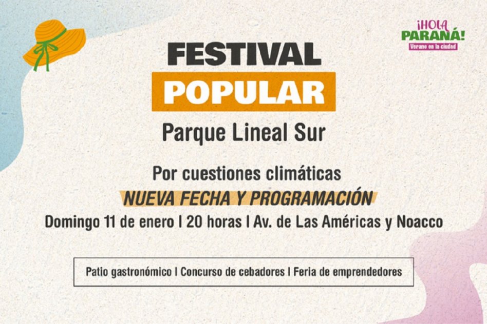 Se reprograma el inicio de los Festivales Populares