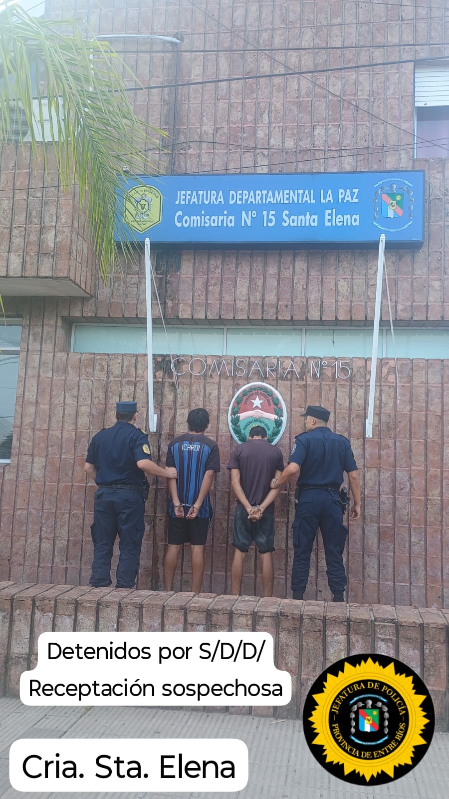 JEFATURA DEPARTAMENTAL LA PAZ – Comisaria Santa Elena, Receptación Sospechosa