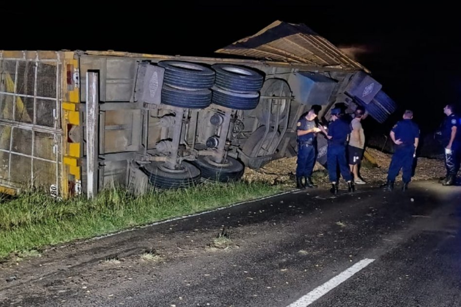 DEPARTAMENTO LA PAZ Ruta Nacional 12: Chocó contra un camión, avanzó unos metros y se efectuó un disparo en la cabeza