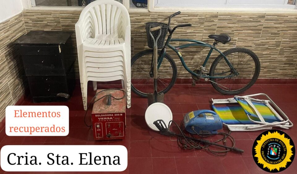 JEFATURA DEPARTAMENTAL LA PAZ Comisaría Santa Elena: Secuestro de diversos elementos denunciados como hurtados