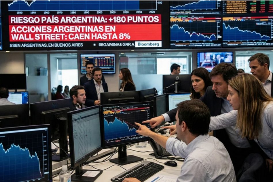Jueves negro: el riesgo país se disparó y las acciones se hundieron hasta un 8% en Wall Street