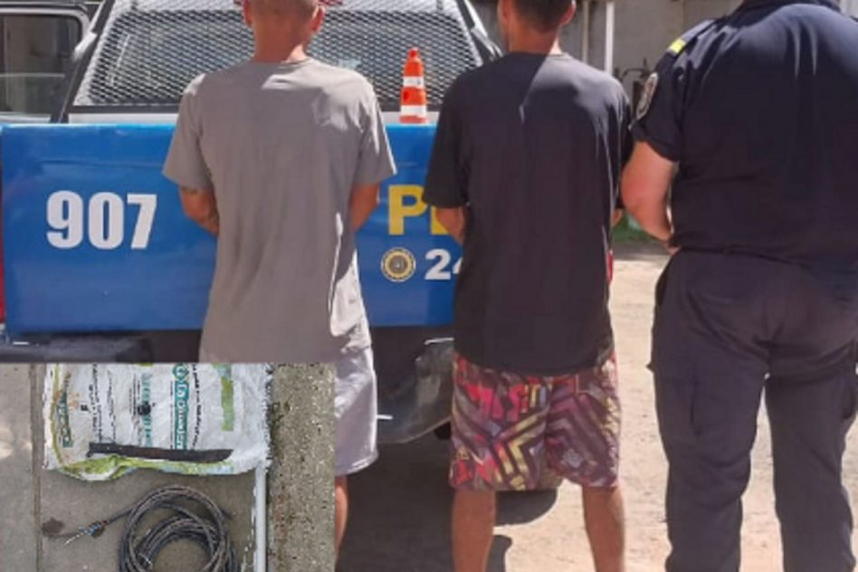 Dos detenidos por sustraer cableado eléctrico en la vía pública