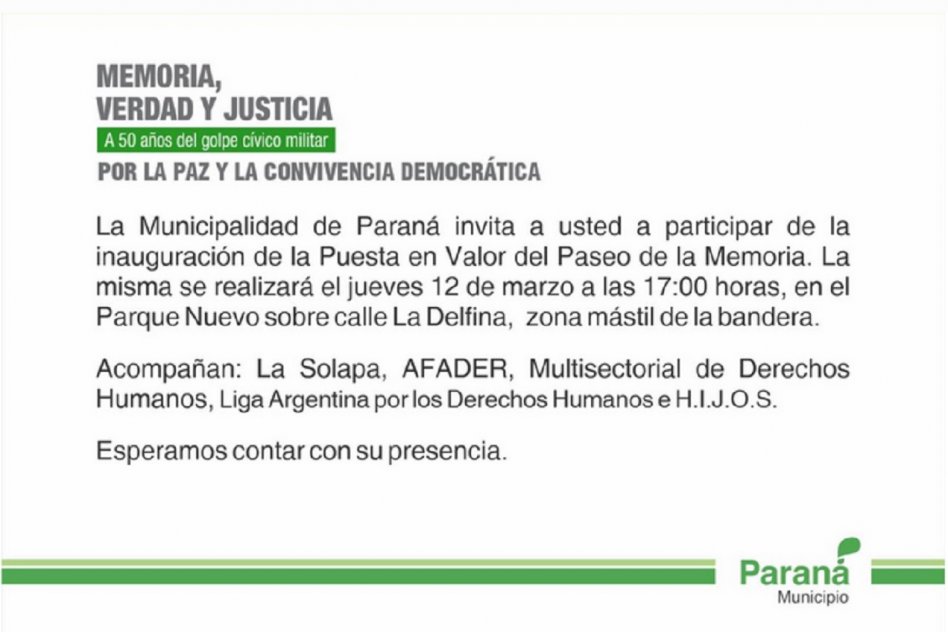 El Municipio renueva el Paseo de la Memoria