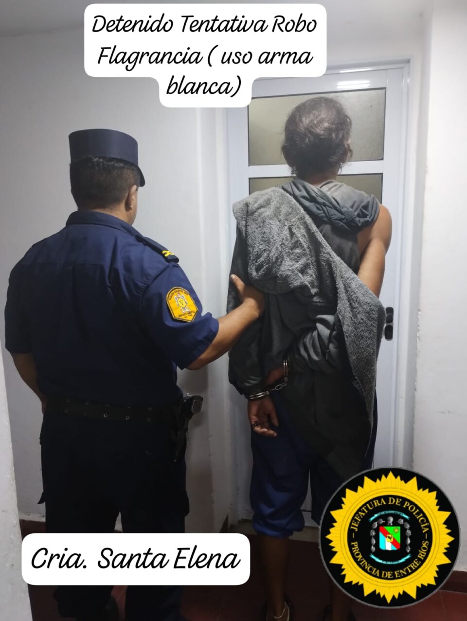 JEFATURA DPTAL LA PAZ – CRIA SANTA ELENA:  DETENIDO POR TENTATIVA DE ROBO CON ARMA BLANCA