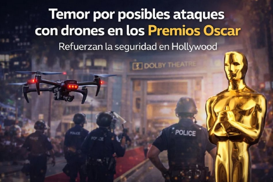 Alarma en Hollywood: refuerzan la seguridad en los Oscar por temor a ataques con drones