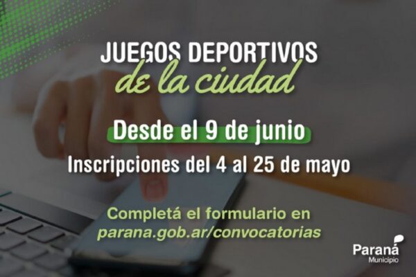 Abrieron las inscripciones para participar de los Juegos Deportivos de la Ciudad