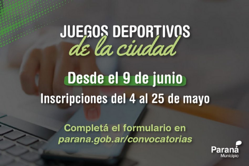 Abrieron las inscripciones para participar de los Juegos Deportivos de la Ciudad
