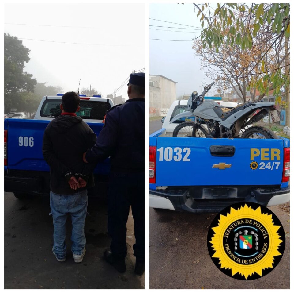 Rápido accionar policial permitió recuperar una motocicleta robada en pocas horas