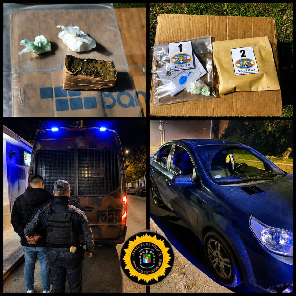 Persecución policial terminó con un detenido y el secuestro de droga en un Chevrolet Aveo