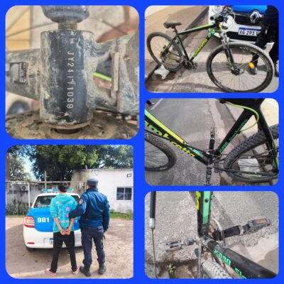 Secuestraron una bicicleta tras identificar a un hombre en actitud sospechosa