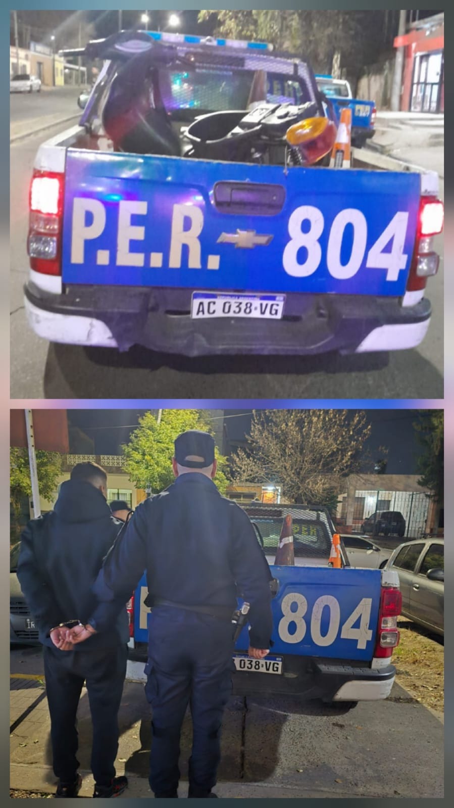 Detuvieron a un motociclista tras una persecución por las calles de Paraná