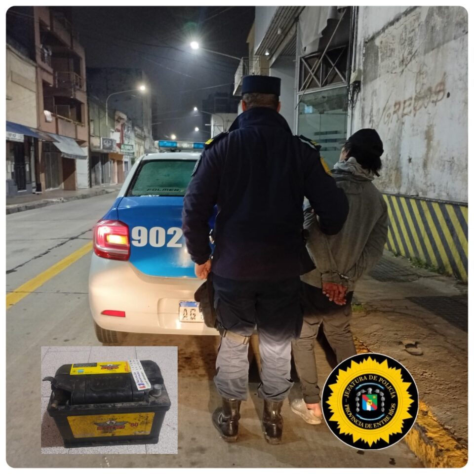 Aprehendieron a un hombre tras intentar robar una batería de auto en Paraná
