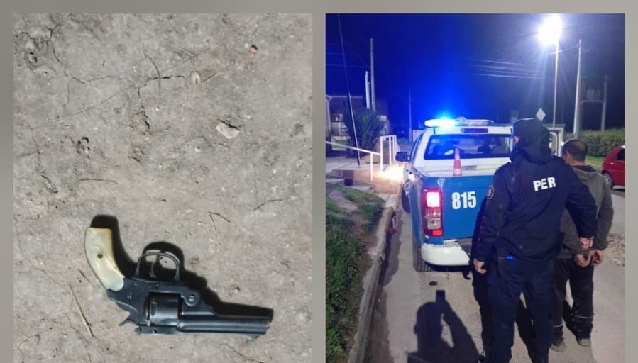 Detonaciones de arma de fuego tras una discusión: un hombre fue aprehendido y entregó un revólver
