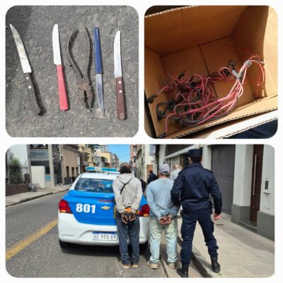 Detuvieron a dos hombres por robar cableado de una vivienda
