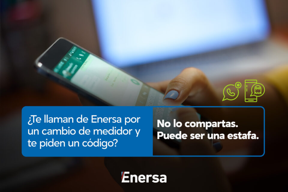 Enersa alerta por estafas con el supuesto cambio de medidor para robar cuentas de WhatsApp