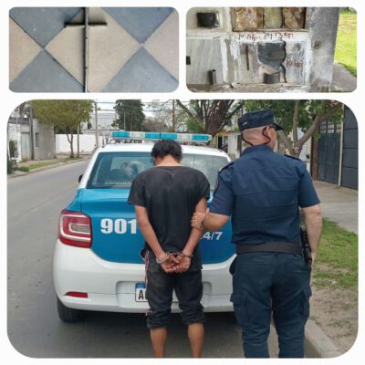 Detuvieron a un hombre cuando intentaba robar elementos de los nichos en el Cementerio Municipal