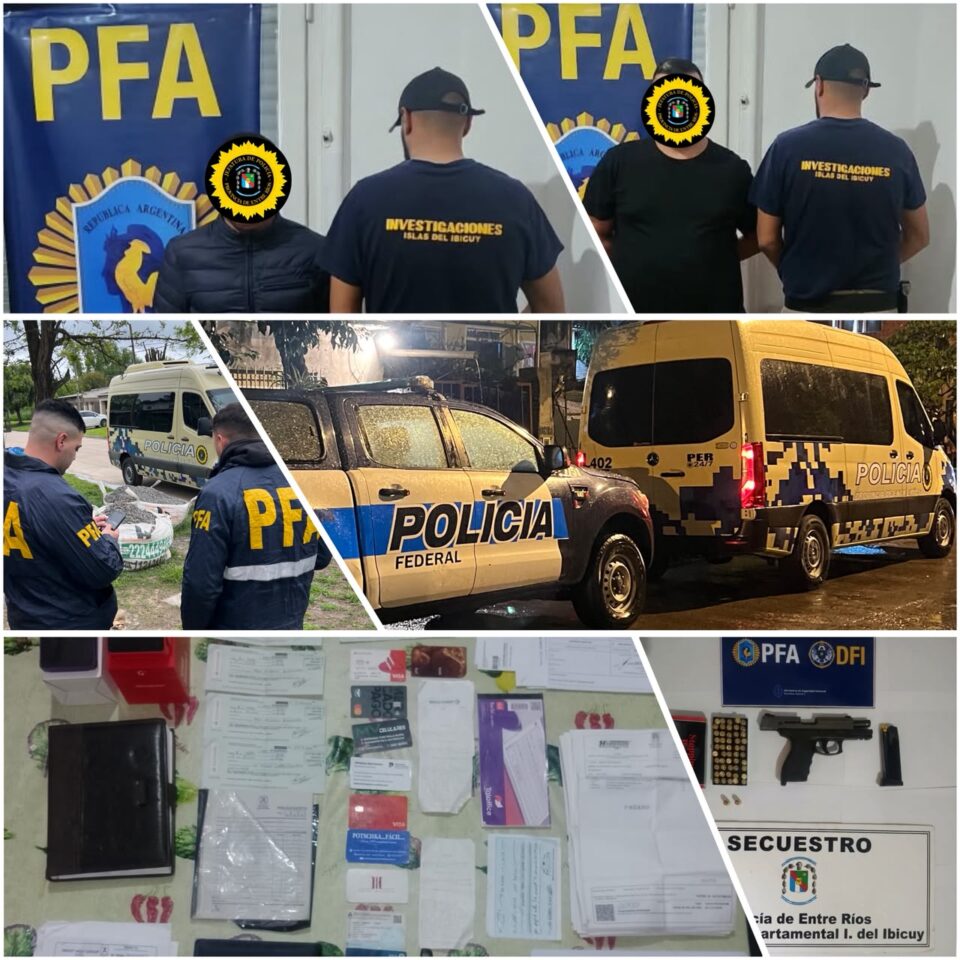 Personal policial de la Jefatura Departamental Islas del Ibicuy Desarticulo una banda de Estafadores que operaba en Misiones y Buenos Aires.